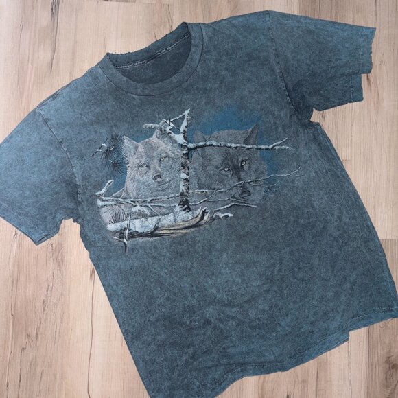 Vintage Acid Wash Winter Wolves Graphic Tee - Picture 2 of 5